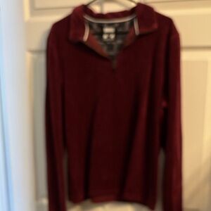 Men's Burgundy Zip-Up Sweater
